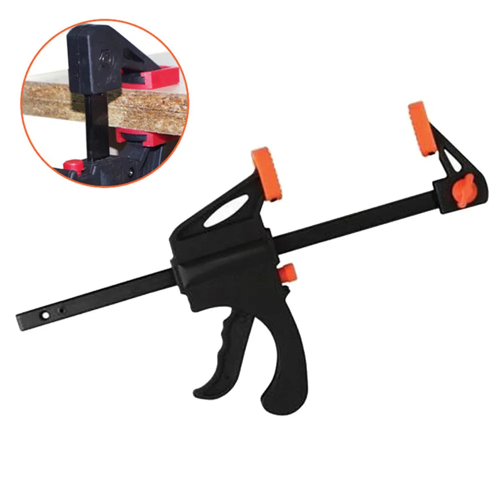 4 inch woodworking F clip in plastic and carbon steel for board clamping and fixing