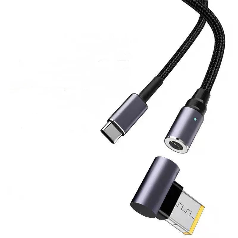 Lenovo Type-C to square port magnetic data cable with 1.8 metre length showing magnetic connector detail