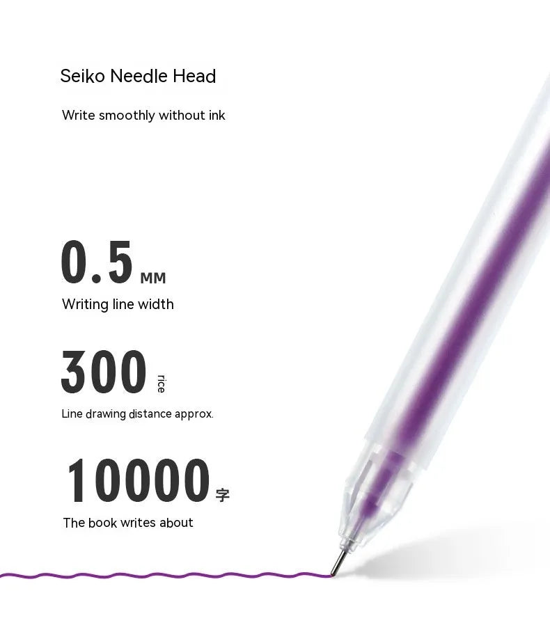 0.5mm gel pen with plastic shell from a 12-colour journal pen series, supplied as a single stationery pen