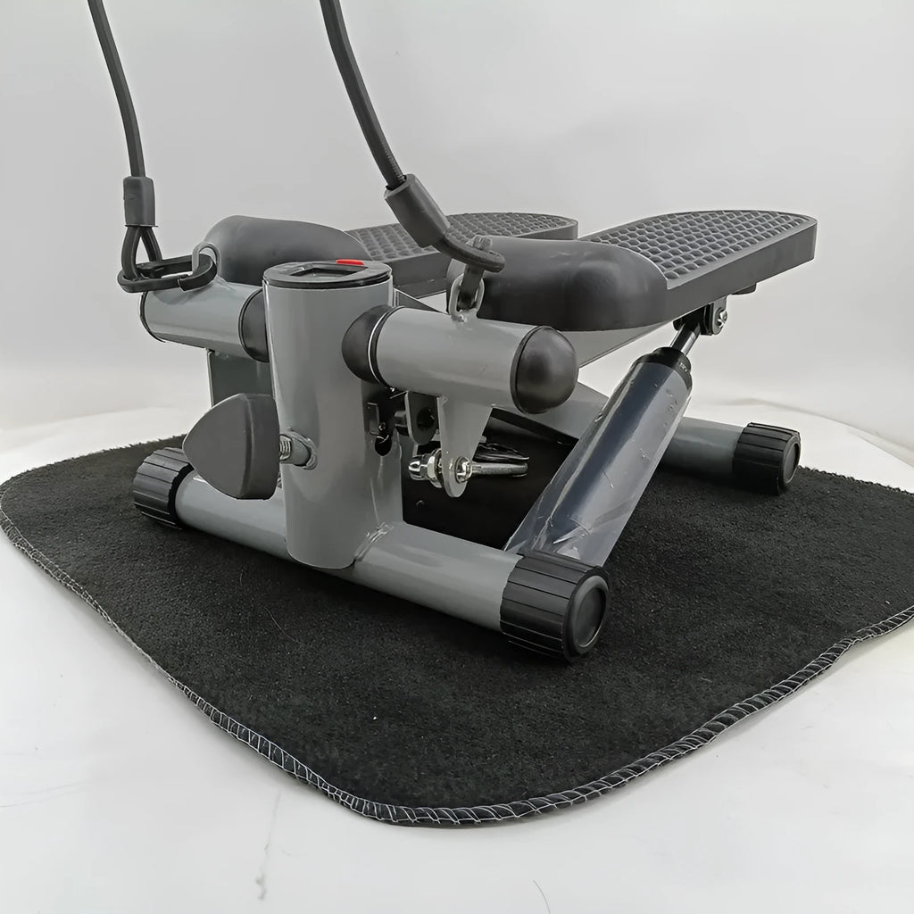 Silver grey hydraulic mini treadmill for waist slimming and home fitness exercises