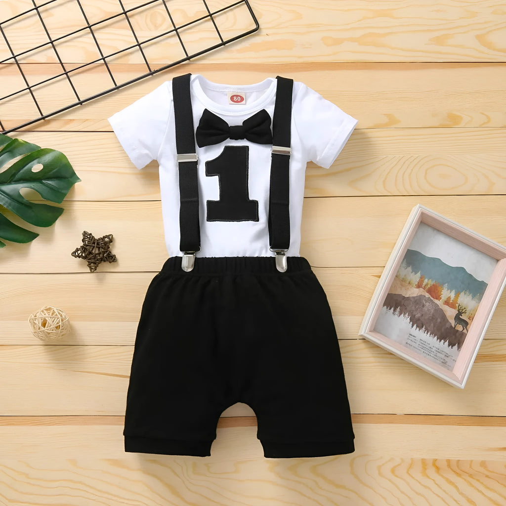 Men's white striped cotton blouse and pants set with removable hood and hidden hook closure, short sleeve summer outfit.