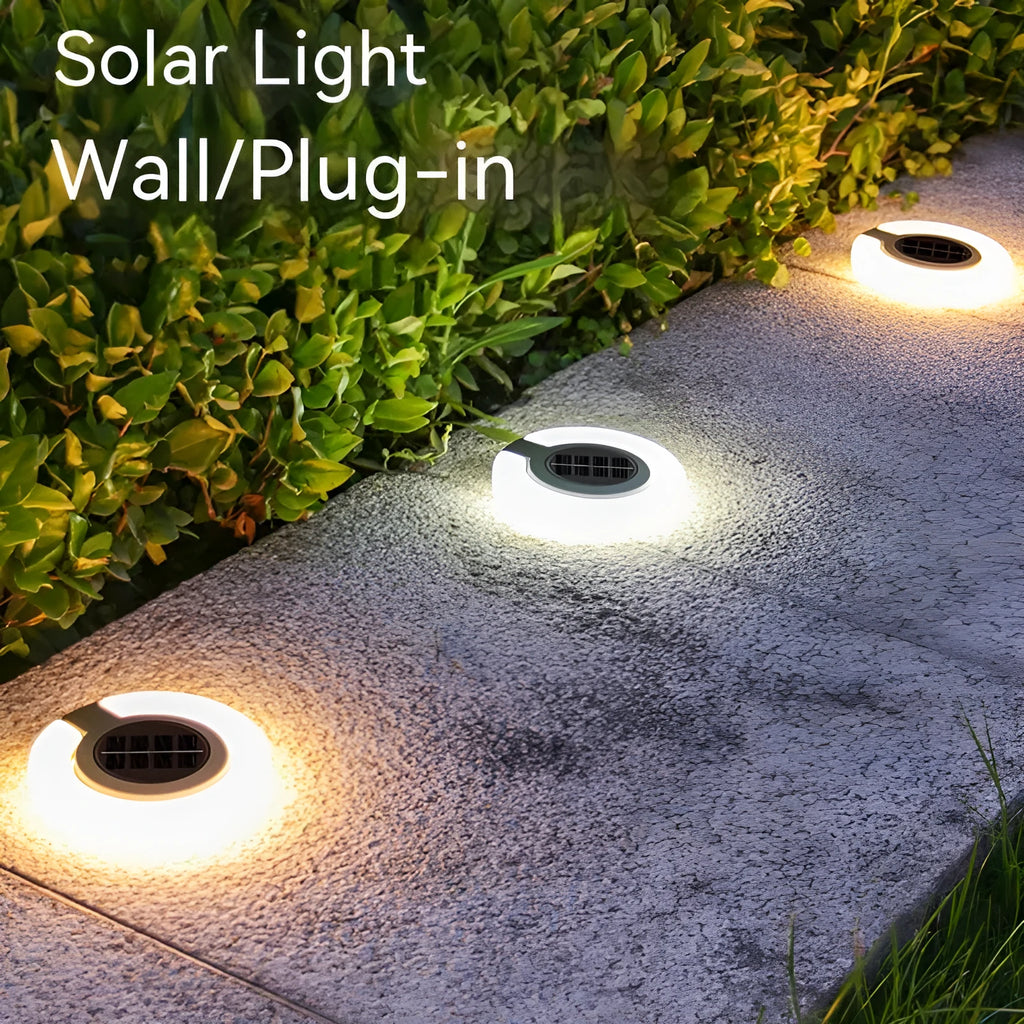 Outdoor solar underground light with waterproof construction and folding aperture design