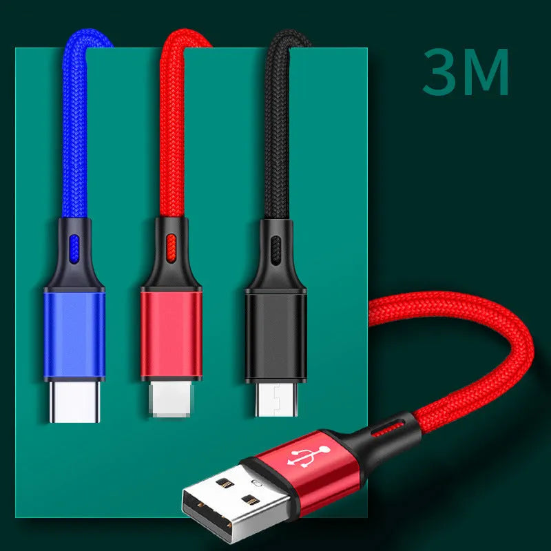 2 metre USB mobile phone charging cable in multiple colour options