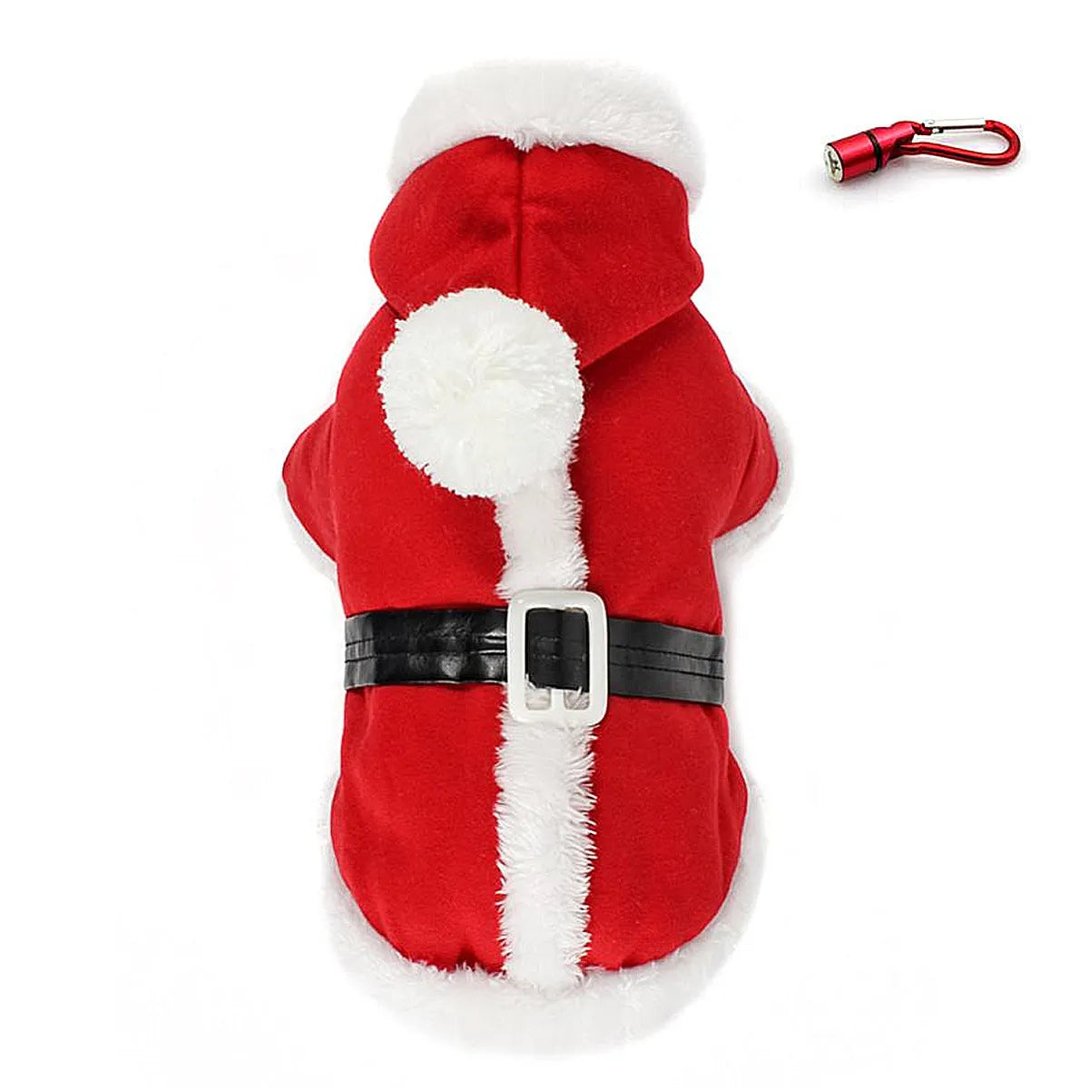 Red Christmas dog jumper in wool and cotton with fleece, four-legged pet clothing, sizes XS to XL