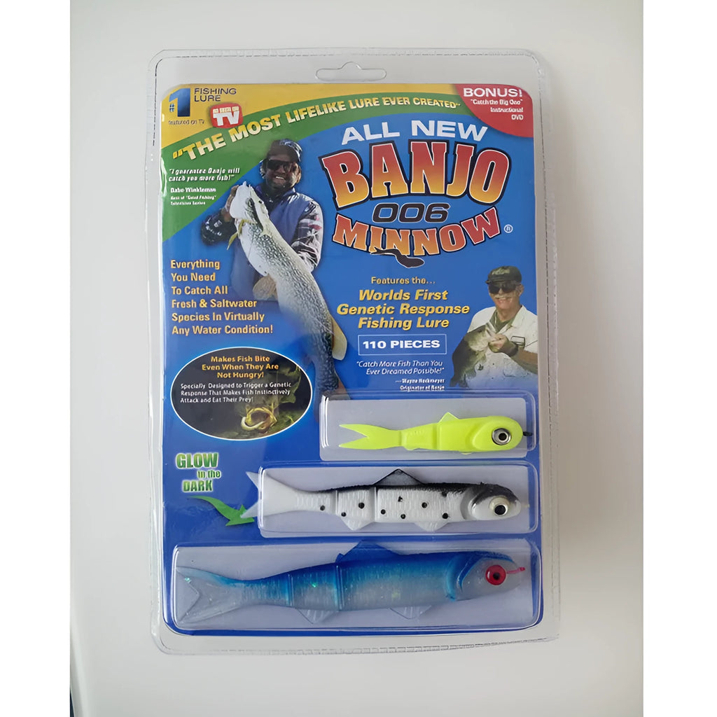 Blue PVC fishing bait set with tools for freshwater and saltwater angling