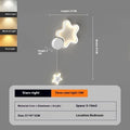 Children's wall-mounted lamp with cloud-shaped acrylic shade and three-colour LED light for bedside
