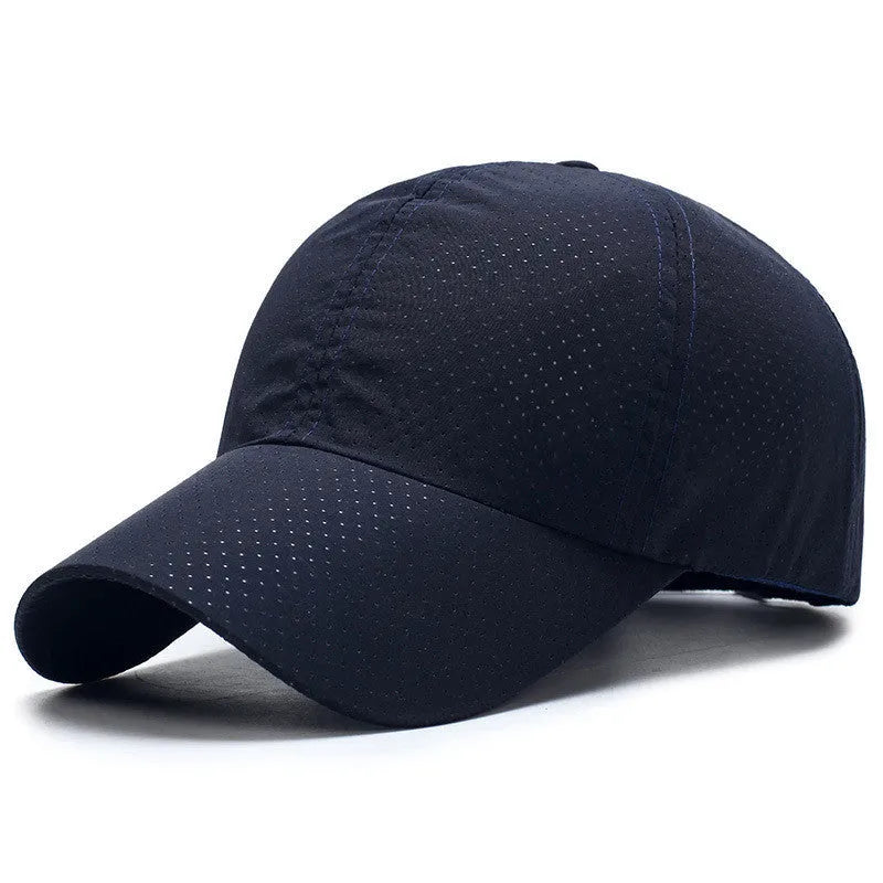 Ultra-thin quick-drying baseball cap with 11cm depth and 7.5cm brim in dark gray
