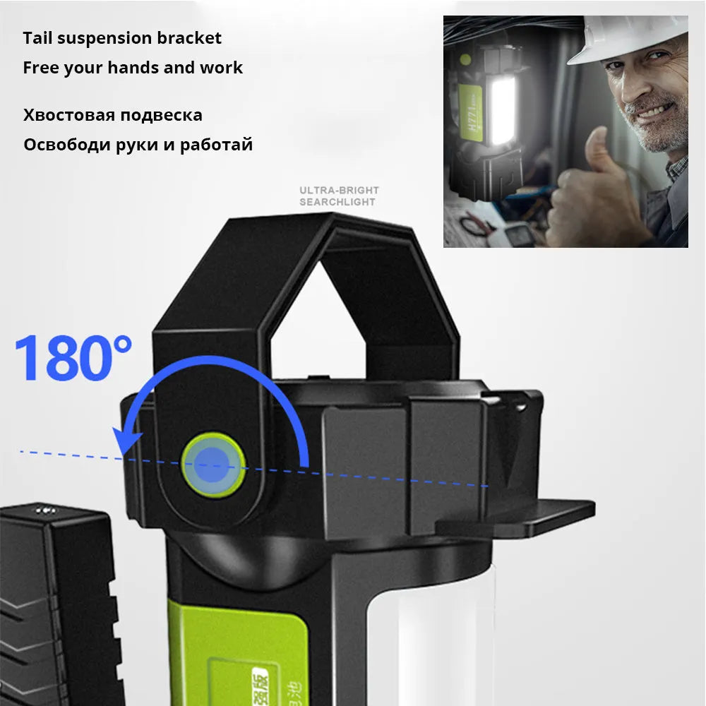 H771 multifunctional portable lamp with shoulder strap and USB charging cable, 1000 or 2000 lumens