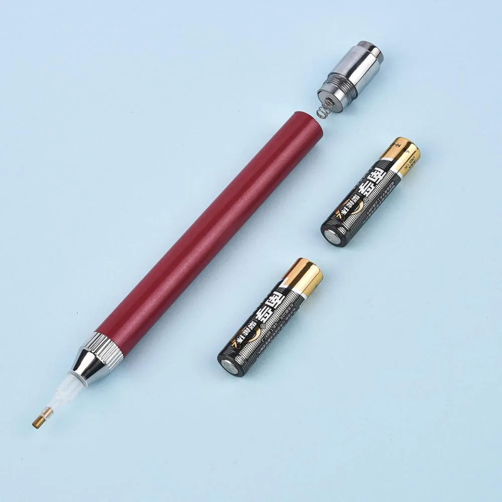 Aluminium alloy luminous drill pen for diamond painting in blue gold red colours