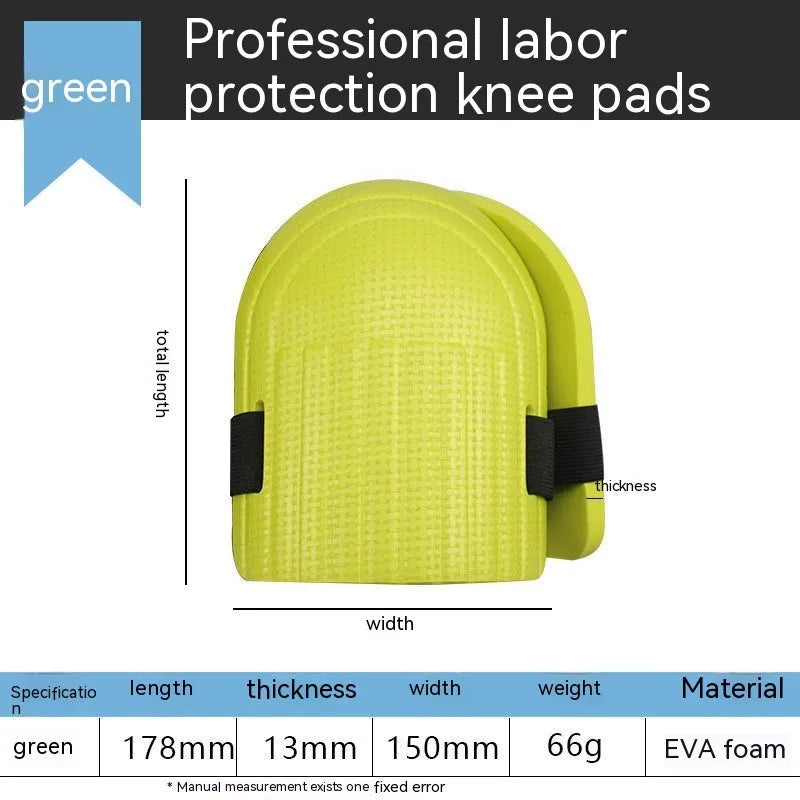 A pair of EVA foam kneecap pads in blue, showing their curved shape and approximately 11mm thickness.