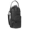 Cloth water bottle shoulder bag crossbody pouch in black, green, or pink.