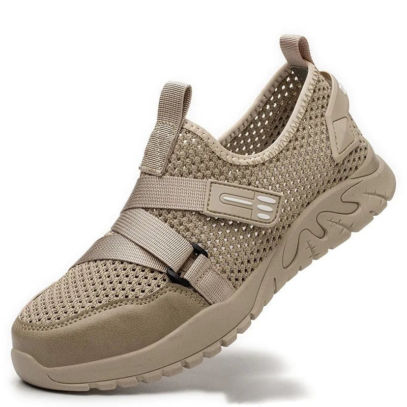 Anti-smash anti-puncture work insulation safety shoes with flying woven upper and rubber sole