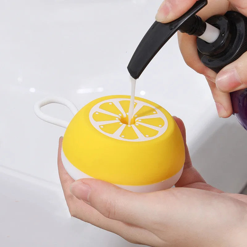 Yellow silicone pet bath brush and massage comb tool for dog cat grooming