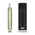 Silver metal fingerprint encryption USB flash drive with 64GB capacity and USB 3.0 connector