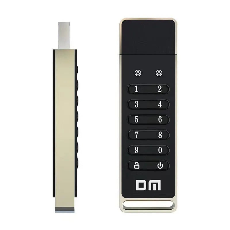 Silver metal fingerprint encryption USB flash drive with 64GB capacity and USB 3.0 connector