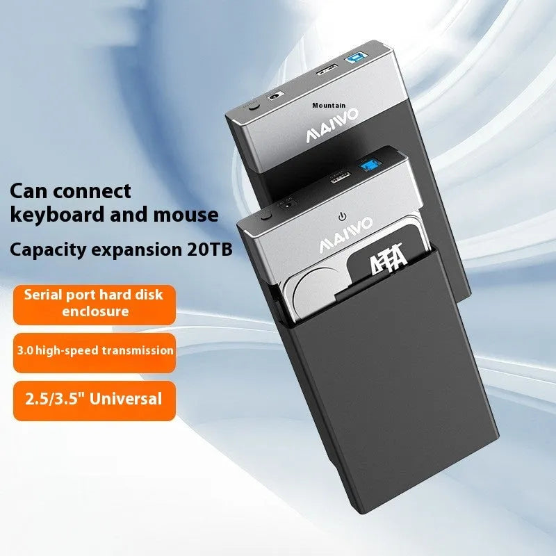3.5 inch USB 3.0 SATA hard drive enclosure with ABS plastic case and power supply