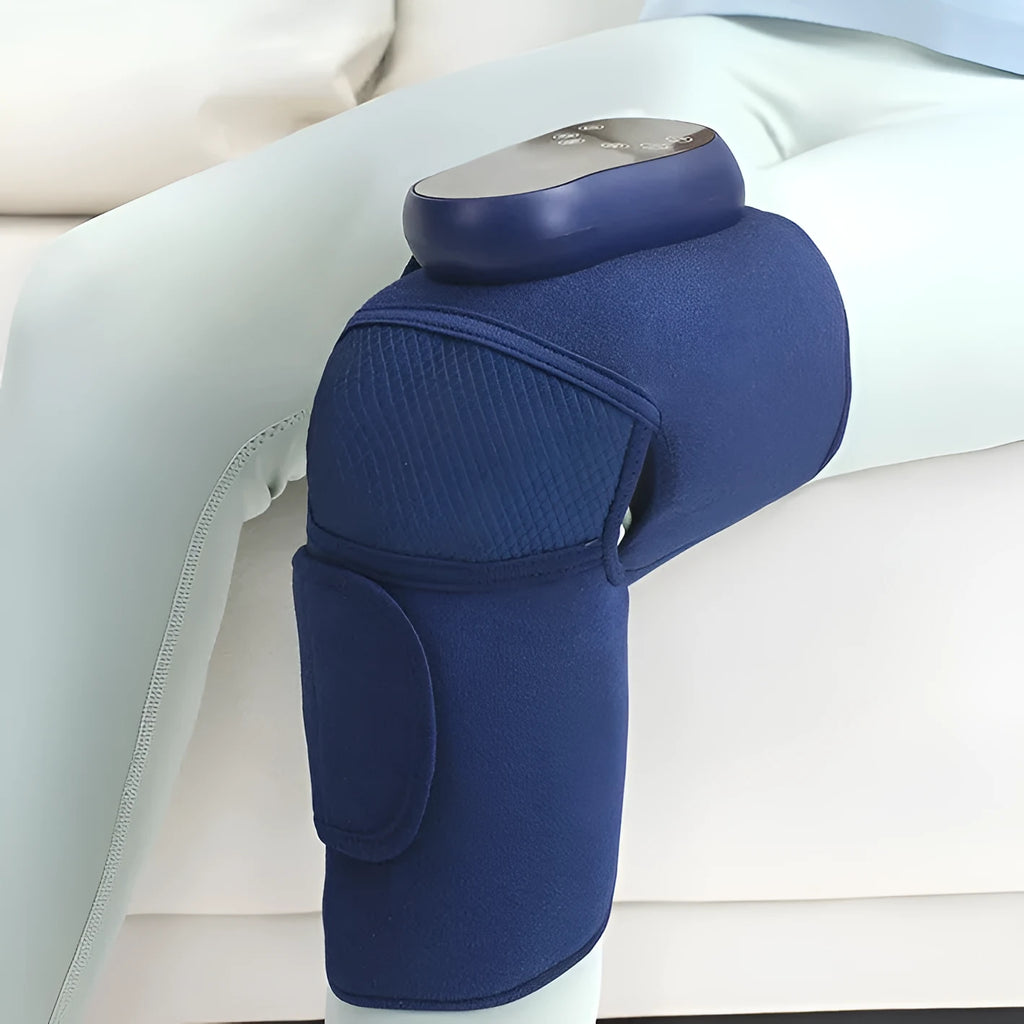 Airbag Blue Single knee massager with heating, vibration, and air pressure compression functions