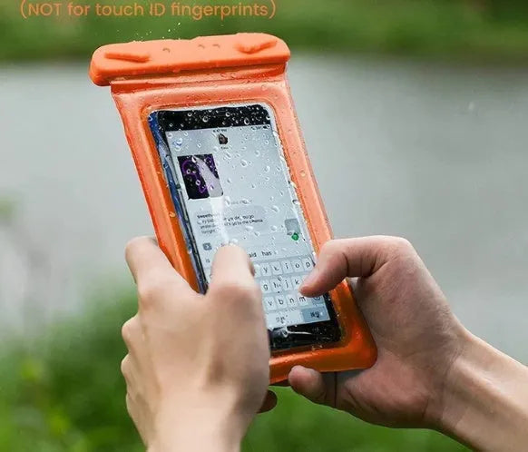 Waterproof phone pouch with double airbag construction and 45cm rope