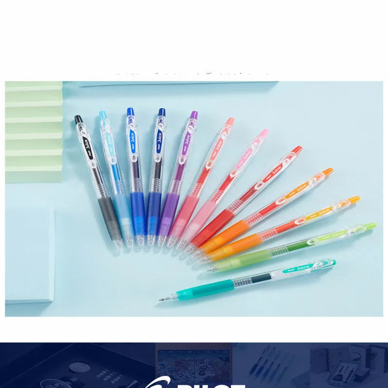 Six Juice Baiguole gel pens with 0.5mm fine tips in a metallic colour set
