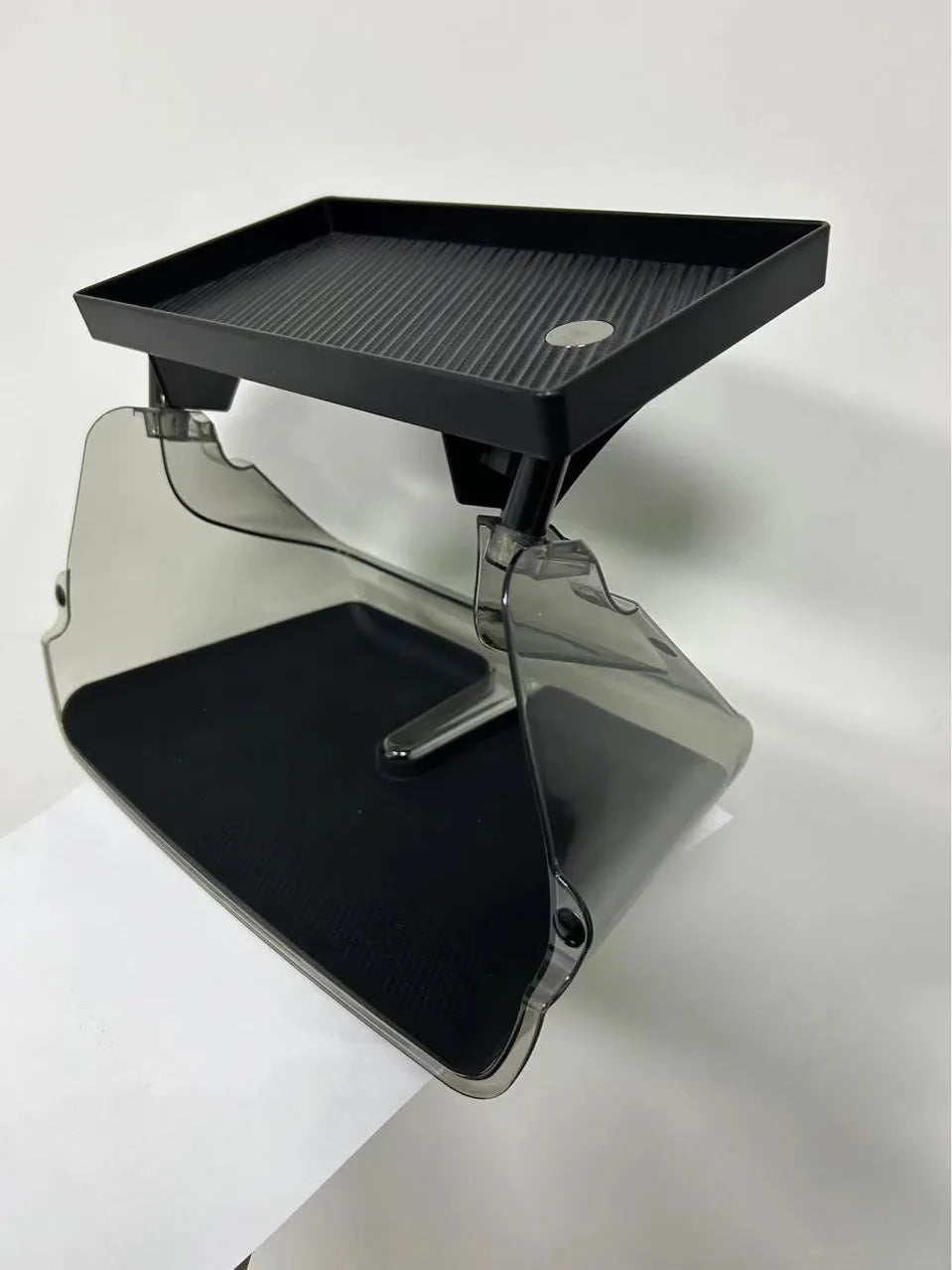 Black ABS plastic ETC storage box for Tesla Model 3 and Y centre console.