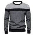 Men's 3D printed striped pullover sweatshirt in blue, gray, green, khaki, pink, and purple, sizes S to XXXL