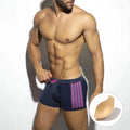 Men's polka dot print swimming boxers in nylon quick-dry fabric with briefs style cut