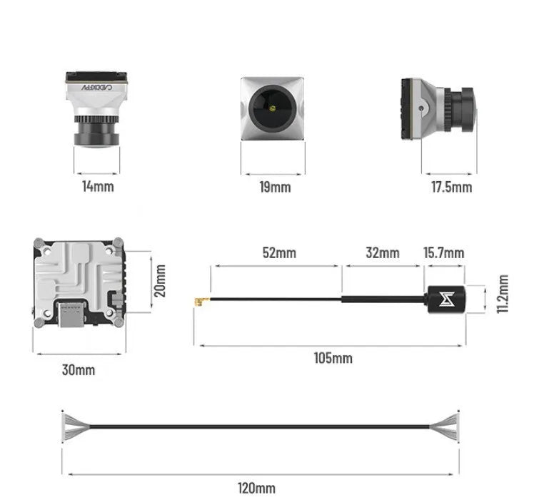 Silver Caddx ADAPTS DJI FPV digital image transmission kit and Polar Vista hardware for drone upgrade.