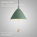 Nordic 220V pendant light for duplex and restaurant, shown in 40cm, 33cm and 27cm sizes with six colour options