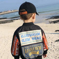 Boys children's PU jacket in black, short length cotton construction, leather-look casual outwear