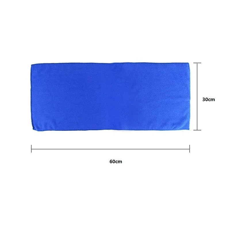 Blue microfiber car cleaning towel 30x60cm on surface for washing waxing polishing