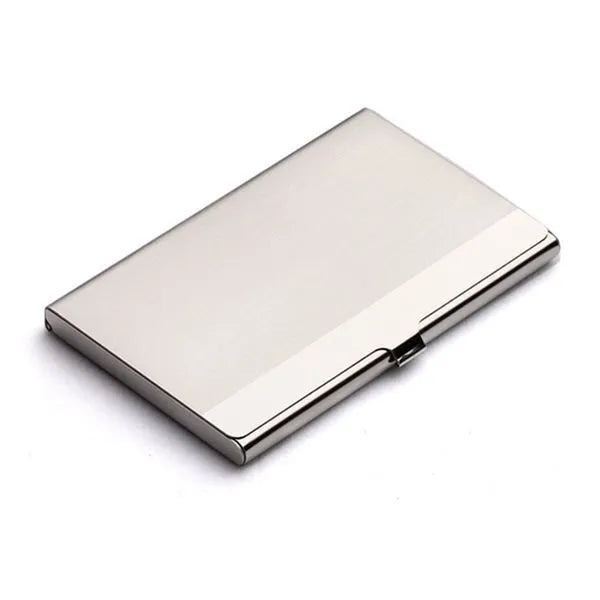 304 stainless steel business card case with geometric design and mirror finish
