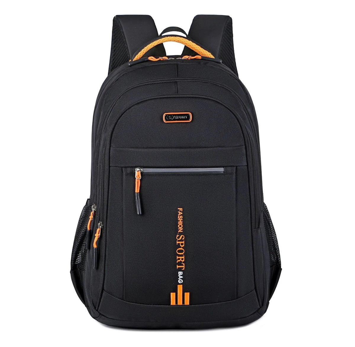 Oxford cloth business backpack with airpillow straps showing 20-35L capacity and sewing line detailing