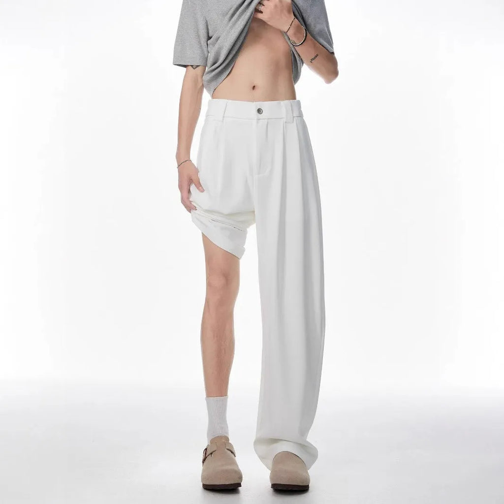 Men's drape leggings in black or white polyester with micro elasticity, sizes M to XXXL