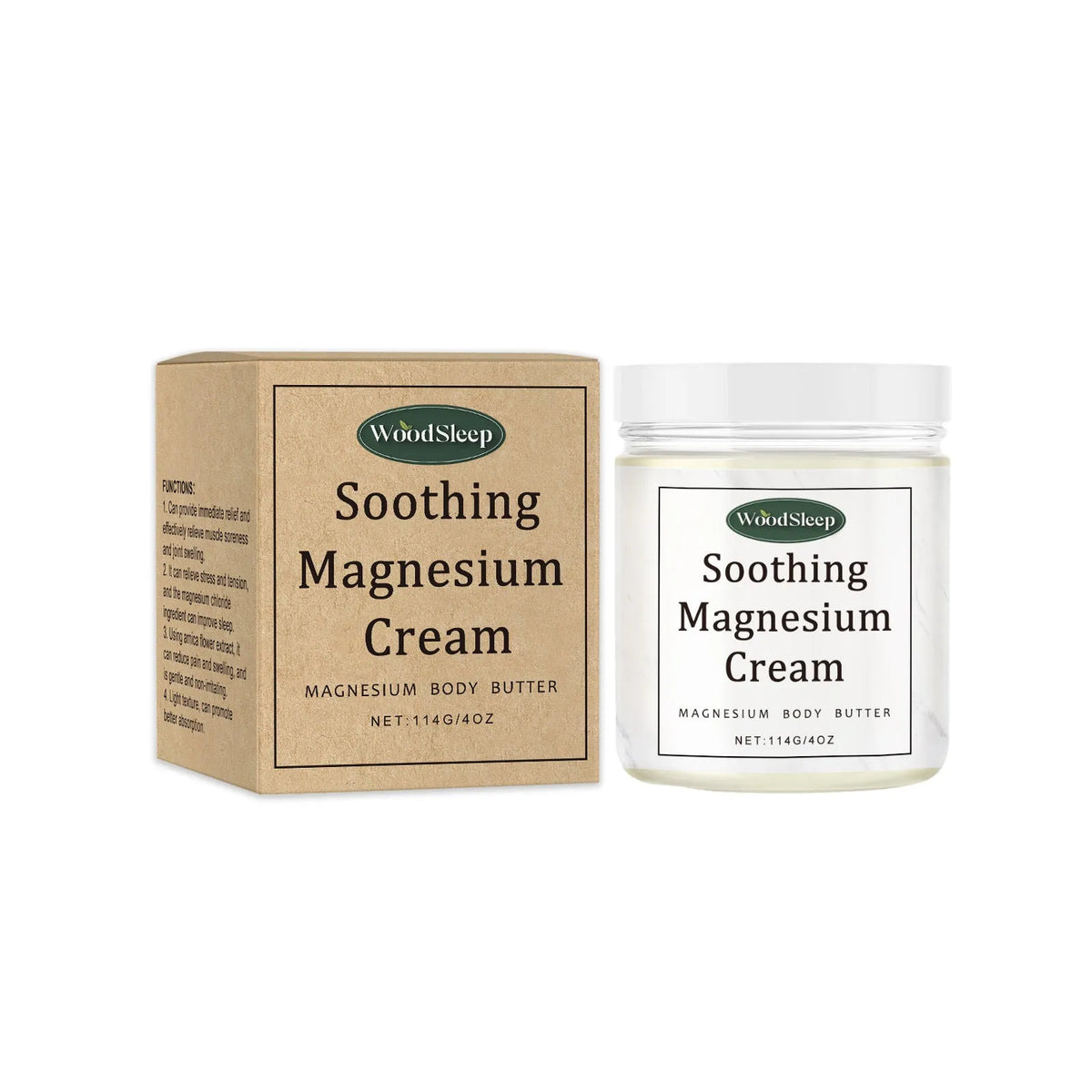 114g tube of magnesium cream for body care after exercise with glycerin and mineral oil