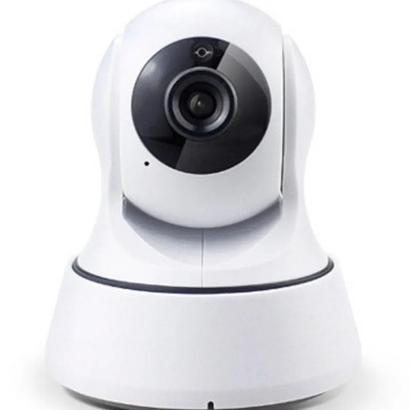 White 720P wireless network camera with Wi-Fi, pan tilt, 3.6mm lens and 10m night vision