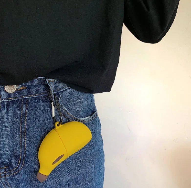 Yellow banana design silicone protective case for AirPods Pro wireless earbuds