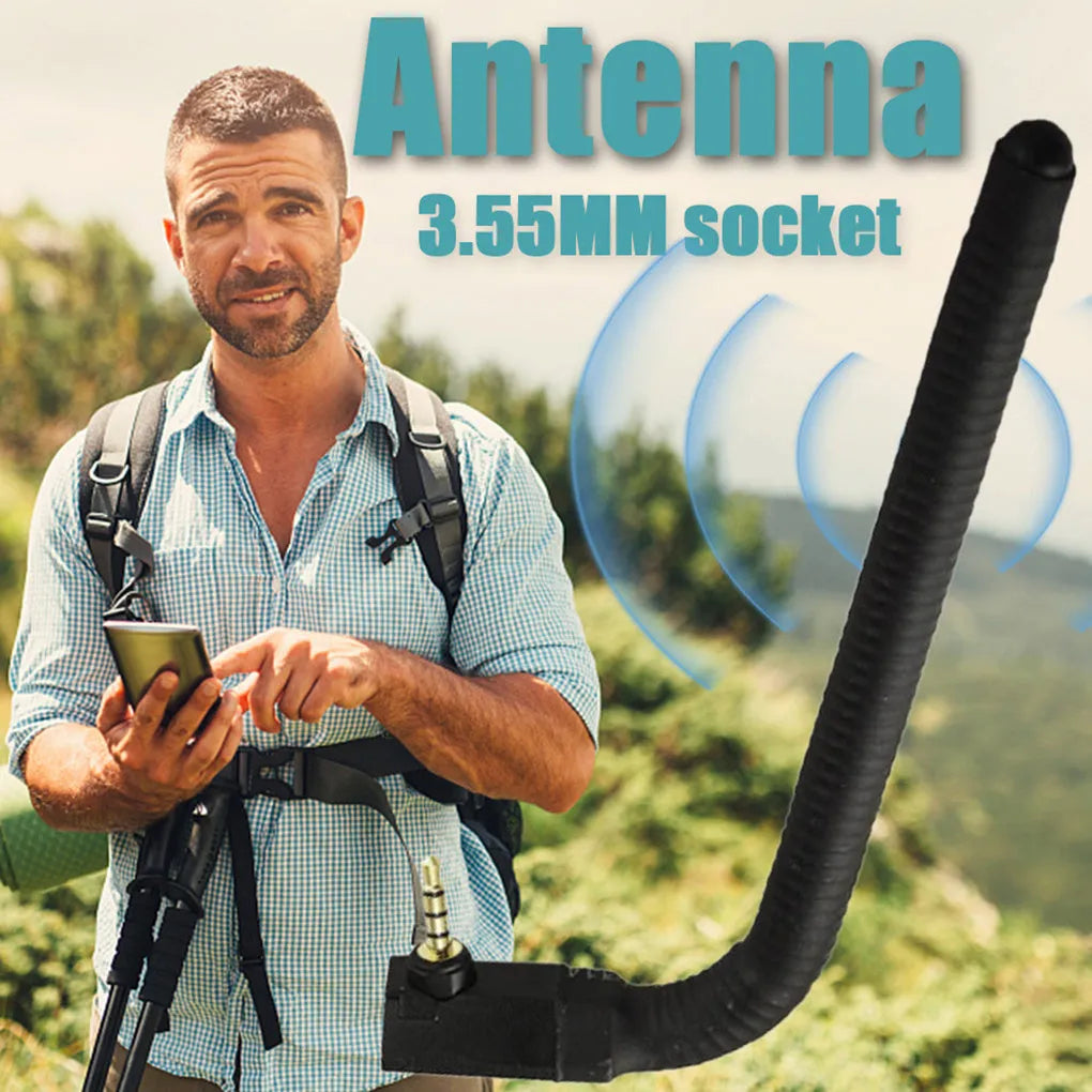 Mobile phone signal enhancement antenna with adsorption base, measuring 13.6cm long by 2.76cm wide