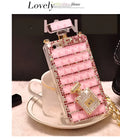 Handcrafted TPU rhinestone bling phone case in black white decorative protective cover for iPhone Samsung