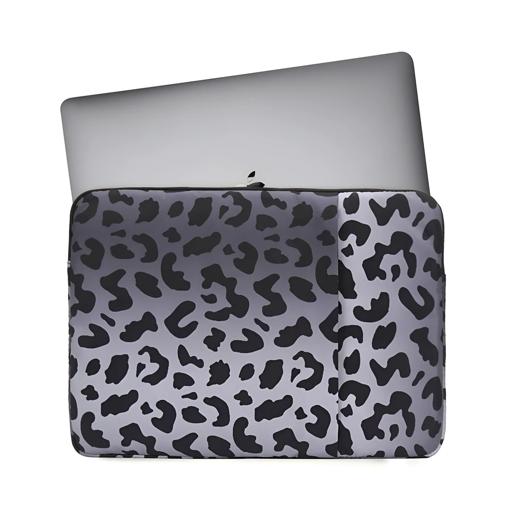 Leopard print laptop sleeve for 13-inch to 16-inch computers with anti-shock waterproof protection