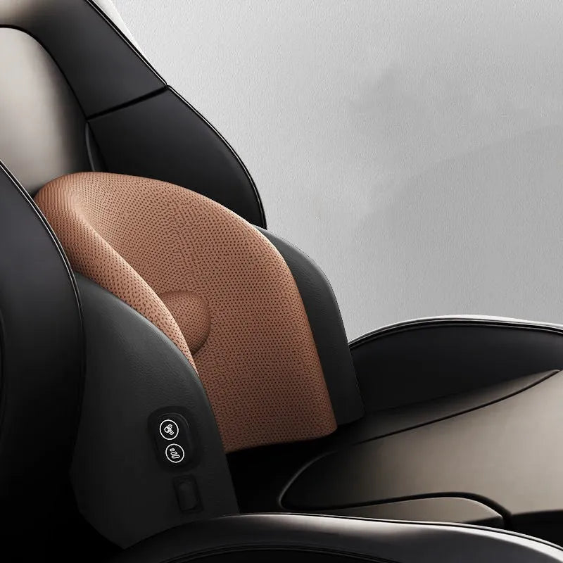 Memory cotton car massage cushion set with electric waist massage and adjustable headrest in three colour options