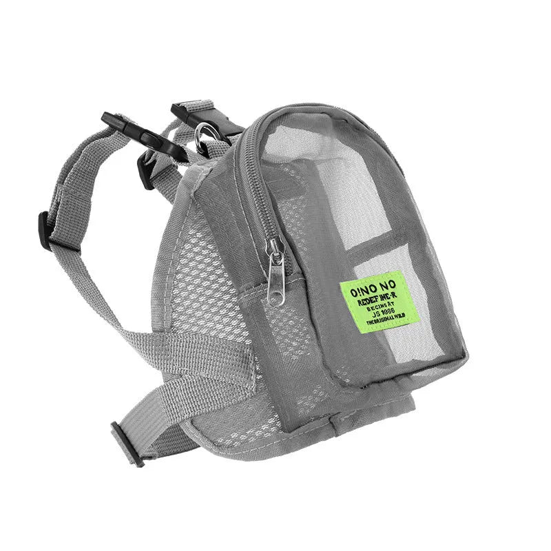 Solid colour dog backpack canvas storage bag in breathable polyester fabric