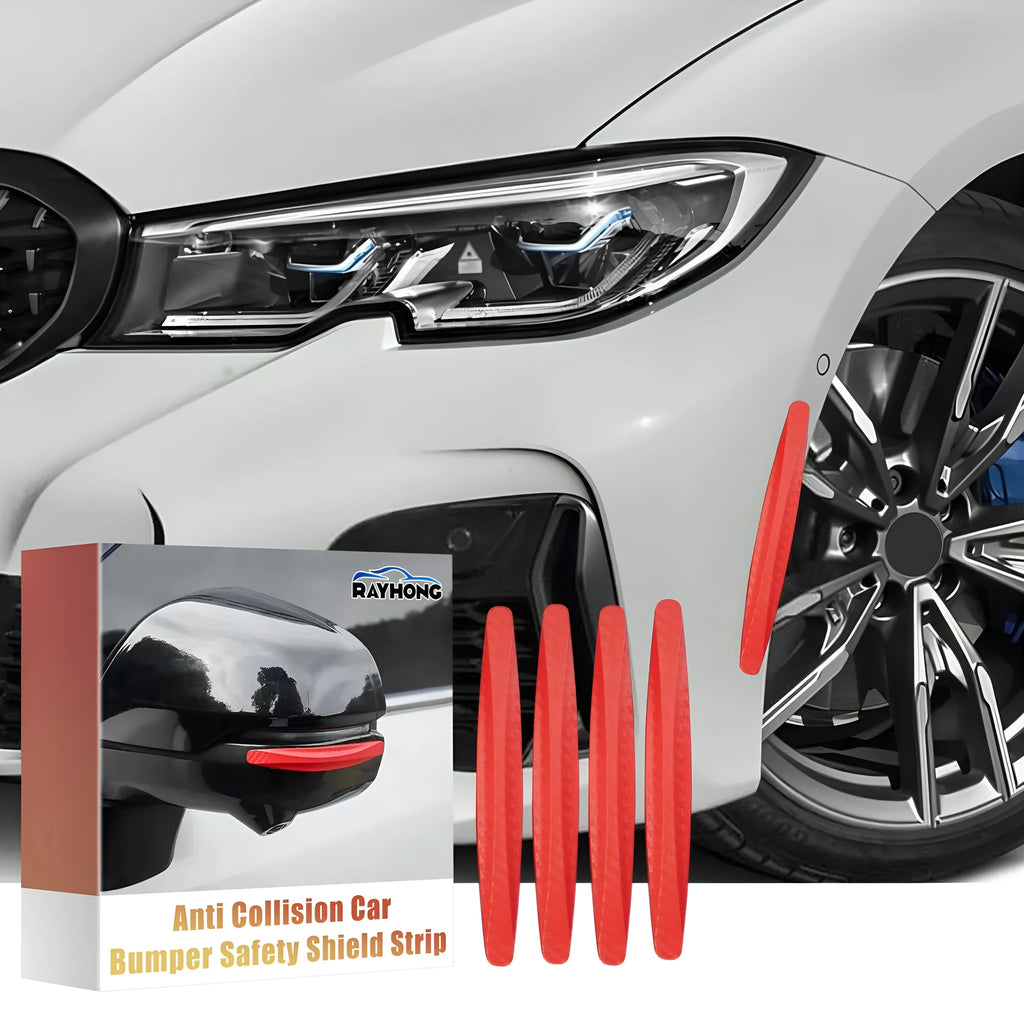 Four car anti-scratch strips, each 13cm x 1.5cm, made from polyvinyl chloride for car body protection.