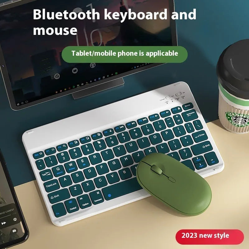 Bluetooth wireless keyboard for tablet computers in multiple colour options including dark green and white