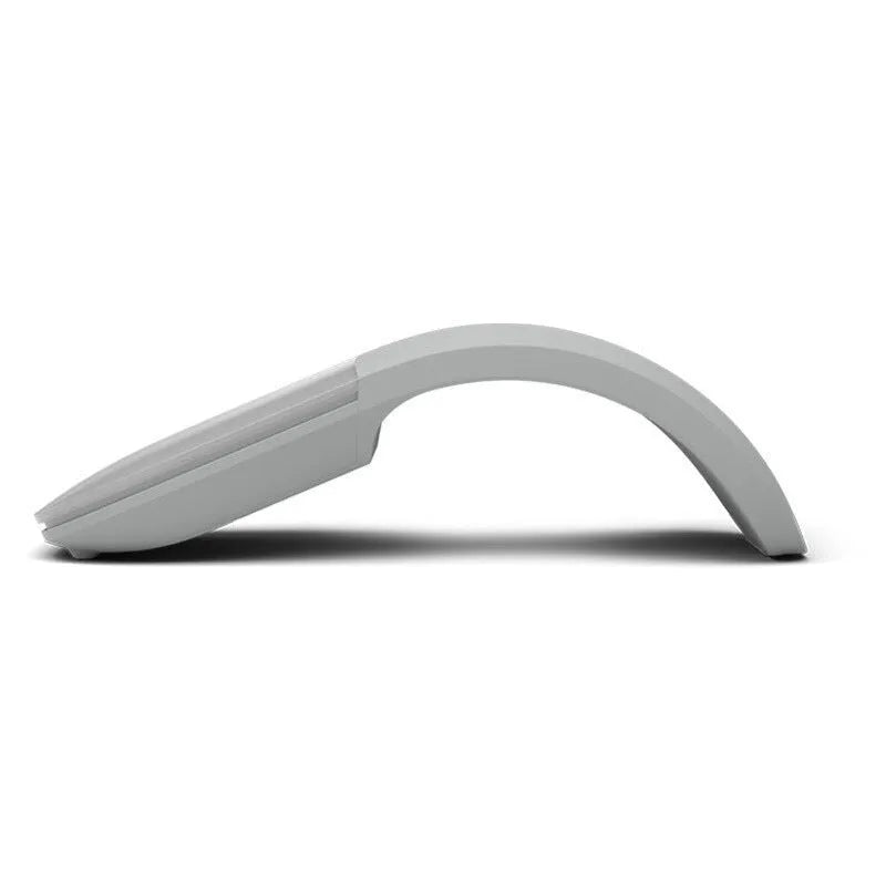 Folded Bluetooth wireless mouse showing compact size with touch surface and multiple colour options