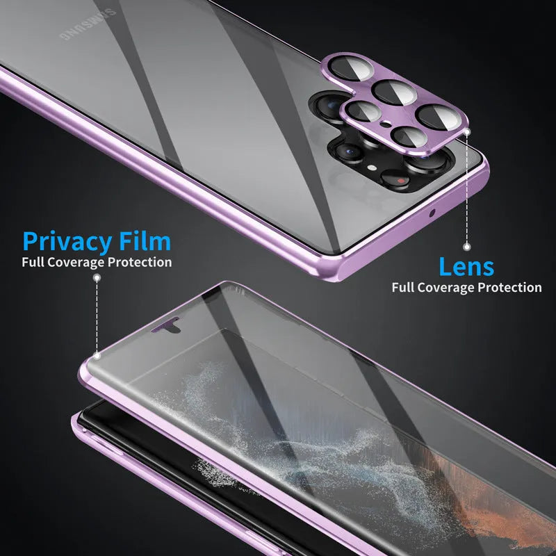 Samsung Galaxy S24 Ultra magnetic phone case with built-in mirror in seven colour options.
