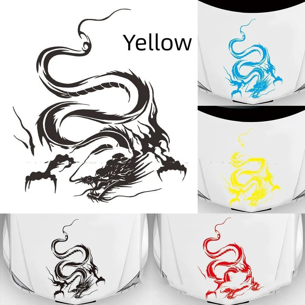Dragon design car sticker for front end vehicle modification measuring 50x36cm
