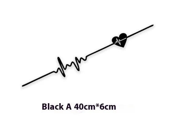 Car ECG creative heartbeat decorative bumper sticker in colour gradient design