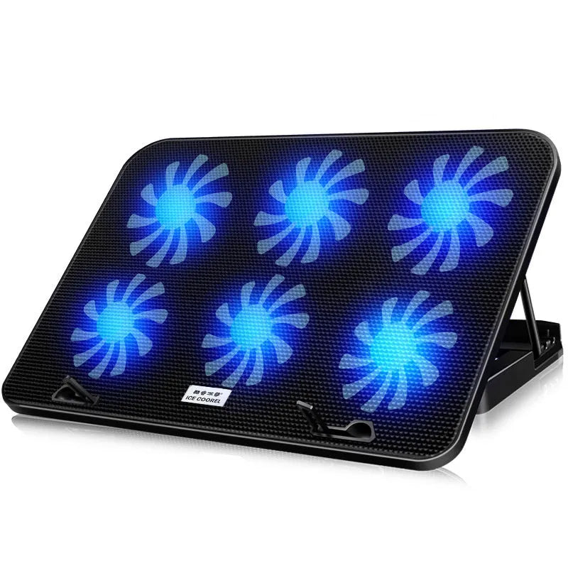 A9 Laptop Cooler with six fans on alloy platform, 360x255x27mm, black regular version