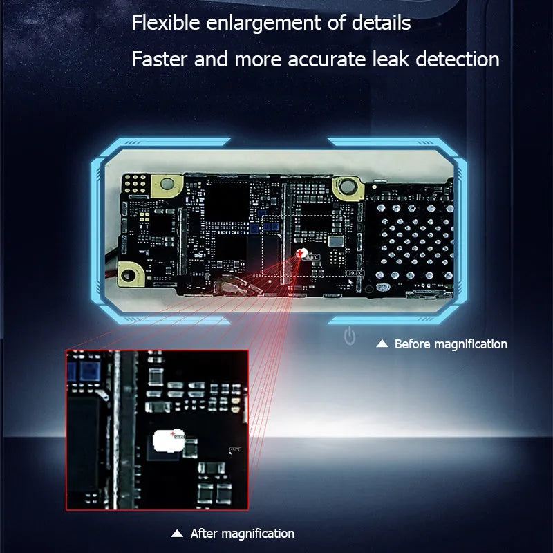 Black Generation 3 mobile phone diagnostic instrument with USB cable, 48mm by 48mm by 154mm