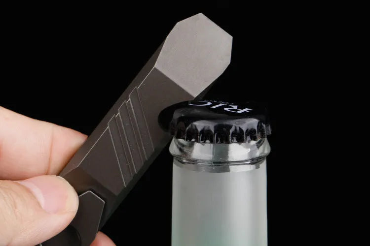 Titanium alloy TC4 multi-function crowbar screwdriver bottle opener in gun grey or stone wash, 41g